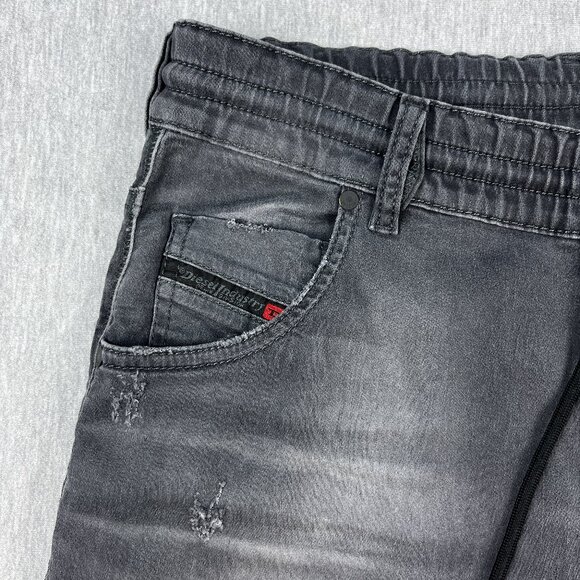 Diesel Jogg Jeans Womens 27x30 Black Distressed Krailey R-Ne 0685Q Stretch Italy - Picture 7 of 16